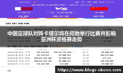 中国足球队对阵卡塔尔将在何地举行比赛并影响亚洲杯资格赛走势